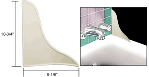CRL Porcelain White Curved Profile Tub Splash Guard