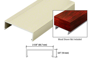 Gloss White Top Rail Adaptor for Wood 241" Long