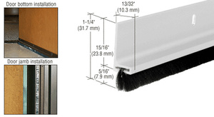 CRL Satin Anodized Finned Door Sweep - 144"