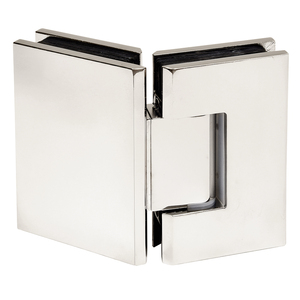 Polished Nickel Designer Adjustable 135 Degree Glass To Glass Hinge