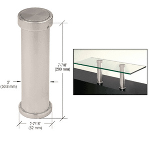 CRL Satin Nickel 7-7/8" UV Bonded Vertical Countertop Support