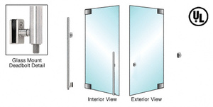 CRL-Blumcraft® Brushed Stainless Right Hand Reverse Glass Mount Keyed Access "Z" Exterior Bottom Securing Deadbolt Handle