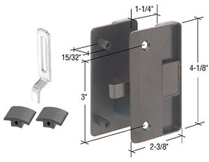 CRL Black Sliding Screen Door Latch and Pull with 3" Screw Holes for 1/2" Thick Columbia Series 4000 Doors