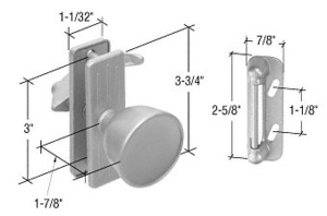 CRL Aluminum Screen and Storm Door Knob Latch With 3" Screw Holes