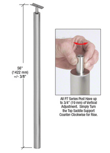 CRL Brushed Stainless 56" P7 Series 180 Degree Blank Post