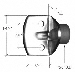 CRL 3/4" 'L' Bracket Sliding Glass Door Bumper