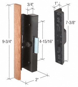 CRL Wood/Black Clamp-Style Surface Mount Handle 4-15/16" Screw Holes