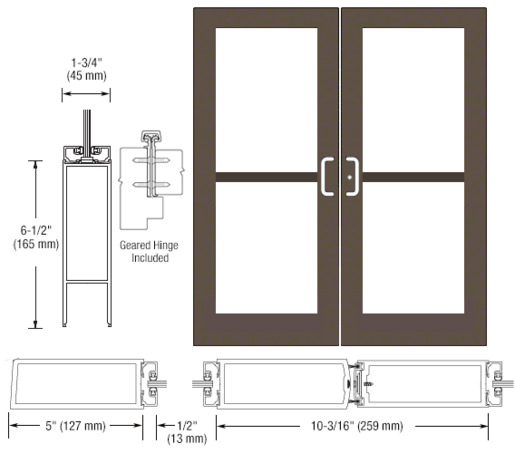 CRL-U.S. Aluminum Class I Bronze Black Anodized Custom Pair Series 550 ...