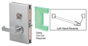 CRL Satin Anodized 6" x 10" LHR Center Lock With Deadlatch in Storeroom Function