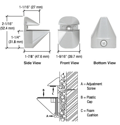 CRL Satin Chrome Adjustable Shelf Clamp