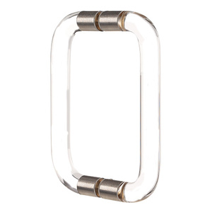 Brushed Nickel 8" Acrylic Back to Back Thru-Glass Handles