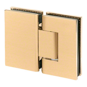 Satin Brass 180º Glass to Glass Adjustable Designer Series Hinge