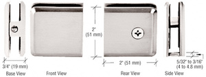 CRL Satin Nickel Beveled Hole-in-Glass Style Wall Mount Heavy-Duty Glass Clamp