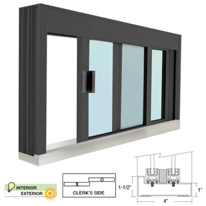 CRL Duranodic Bronze Standard Size Manual DW Deluxe Service Window Glazed with S.S.Step-Sill