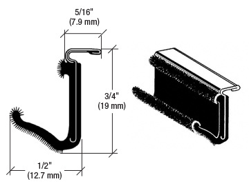 CRL Rigid Flock Lining Rubber-Covered Weatherstrip 75000808-25 - 72" Length