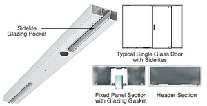 CRL Satin Anodized Custom Length 4-1/2" Two Pocket Single Sided Door Header
