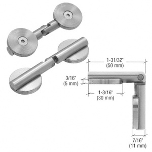 CRL Brushed Stainless UV Circular Glass-to-Glass Hinge