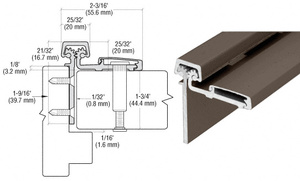 CRL Dark Bronze Anodized 83" Roton 053 Series Half Surface Continuous Hinge
