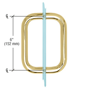 CRL Polished Brass 6" BM Series Back-to-Back Handle Without Metal Washers