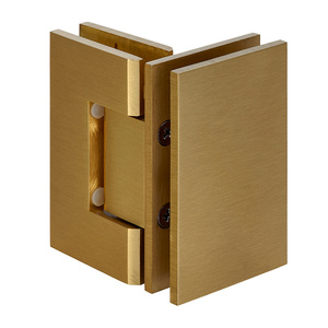 CRL Satin Brass Geneva 092 Series 90 Degree Glass-to-Glass Hinge