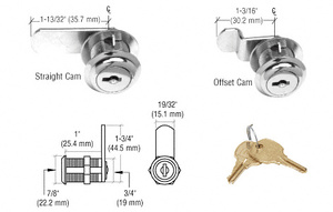 CRL Chrome Cam Lock - Keyed Alike