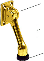 CRL Brass Plated Door Mounted 4" Kick-Down Door Holder