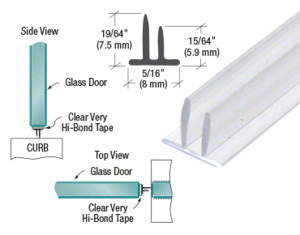 Seal 7 - 900 mm Glass Shower Door Rubber Seal Strip Gap 5 mm