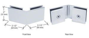 CRL Polished Chrome Square 135 Degree Glass-to-Glass Clamp