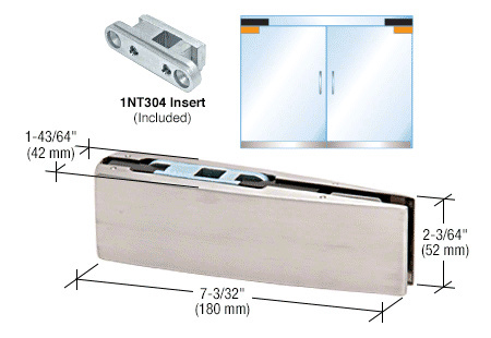 CRL Brushed Stainless Curved Top Door Patch Fitting with 1NT304 Insert