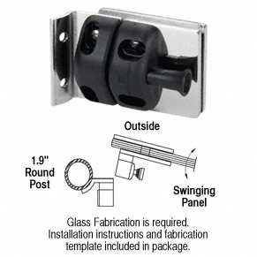 CRL 316 Polished Stainless 1.9" Round Post Mount Gate Latch