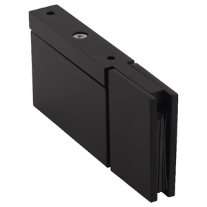 Matte Black Square 180° Glass to Glass (for Fixed Sidelite) Prestige Series Hinge