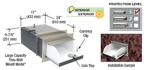 CRL Large Capacity Thru-Wall Transaction Drawer