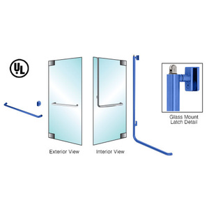 CRL-Blumcraft® Powder Coat Paint Left Hand Reverse Glass Mount Keyed Access "A" Exterior Top Secured Panic Handle