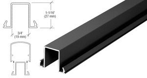 CRL Matte Black Horizontal Snap-In Infill for Glass 241" Long