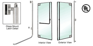 CRL-Blumcraft® Brushed Stainless Right Hand Reverse Glass Mount Keyed Access "F" Exterior, Top Securing Panic Handle