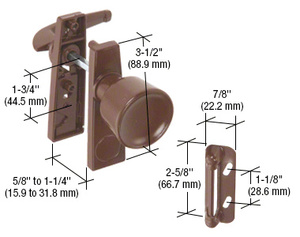 CRL Chocolate Brown Screen and Storm Door Tulip Knob Latch with 1-3/4" Screw Holes