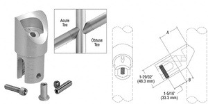 CRL Satin Anodized ACRS Acute 32º Angled Tee Adaptor