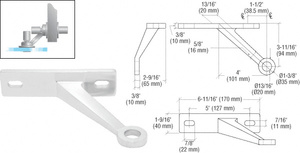 CRL Polished Stainless Heavy-Duty Spider Fitting Single Left Arm Wall Mount Frame Spider