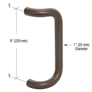 CRL-US Aluminum PR03211 Clear Anodized 9 Centerline to Centerline Pull  Handle