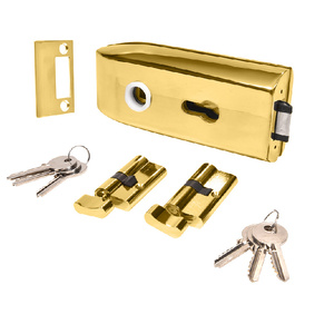 CRL Polished Brass Glass Mounted Latch With Lock and Thumbturn