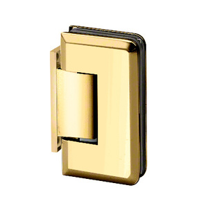 Polished Brass Wall Mount with Offset Back Plate Adjustable Majestic Series Hinge