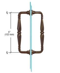 CRL Oil Rubbed Bronze 6" Victorian Style Back-to-Back Pull Handle