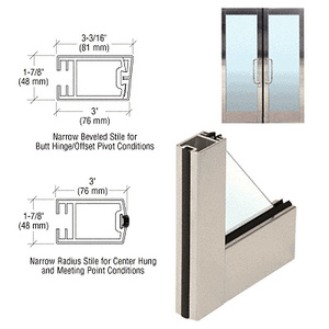 CRL 3 Brushed Stainless Narrow Stile Clad Full Framed Door