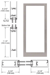 CRL-U.S. Aluminum Clear Anodized Class 1 Custom Blank Single Series 400T Thermal Medium Stile Offset Hung Entrance Door- No Prep
