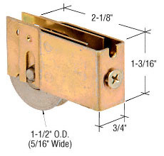 CRL 1-1/2" Steel Ball Bearing Sliding Glass Door Roller with 3/4" Wide Housing for Lausell Doors