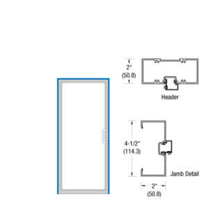 CRL-U.S. Aluminum Clear Anodized Class 1 Up and Over Hinge Left Door Frame for Single Door with Offset Pivots, Panics and Surface Closers
