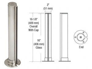 CRL Brushed Stainless 2" Round Tight-Fit Series Partition Post - End