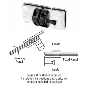 CRL 316 Brushed Stainless 180 Degree Glass-to-Glass Gate Latch