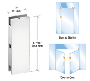 CRL Polished Stainless AMR Series Sidelite or Glass Door Mounted Keeper