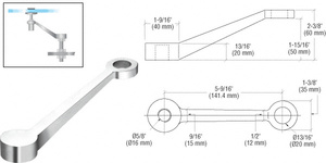 CRL Polished Stainless Regular Duty Single Long Arm Spider Fitting Column Mount